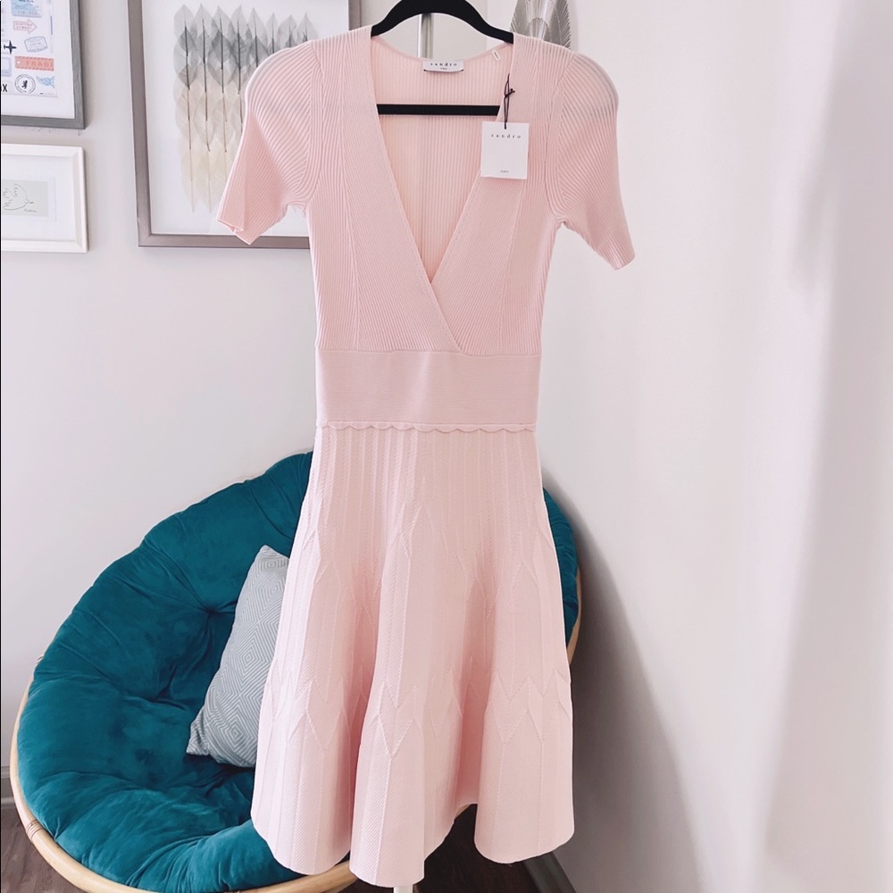 NWT! Sandro short textured knit dress, size: FR34